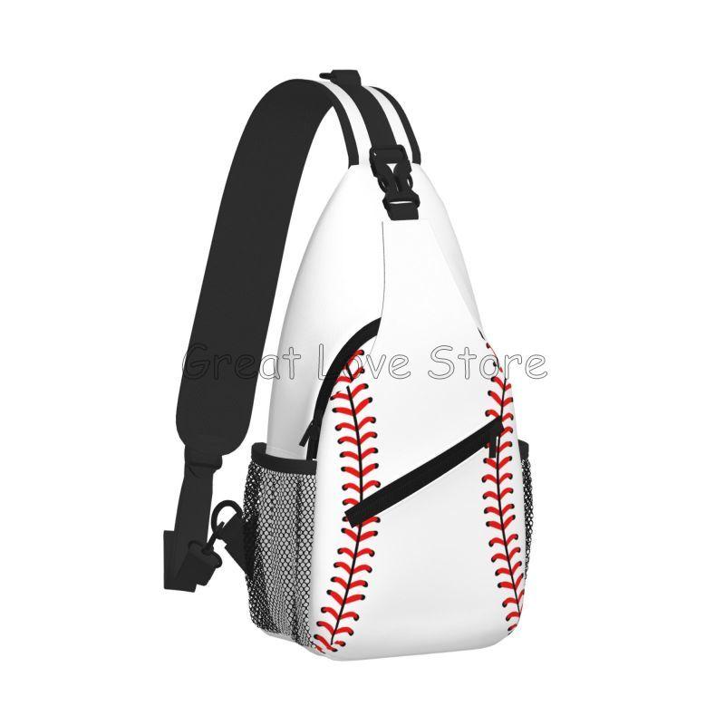 Baseball Sling Chest Bag for Women Men Sport Baseball Crossbody Backpack Unisex Travel Shoulder Bags Portable Waterproof Daypack