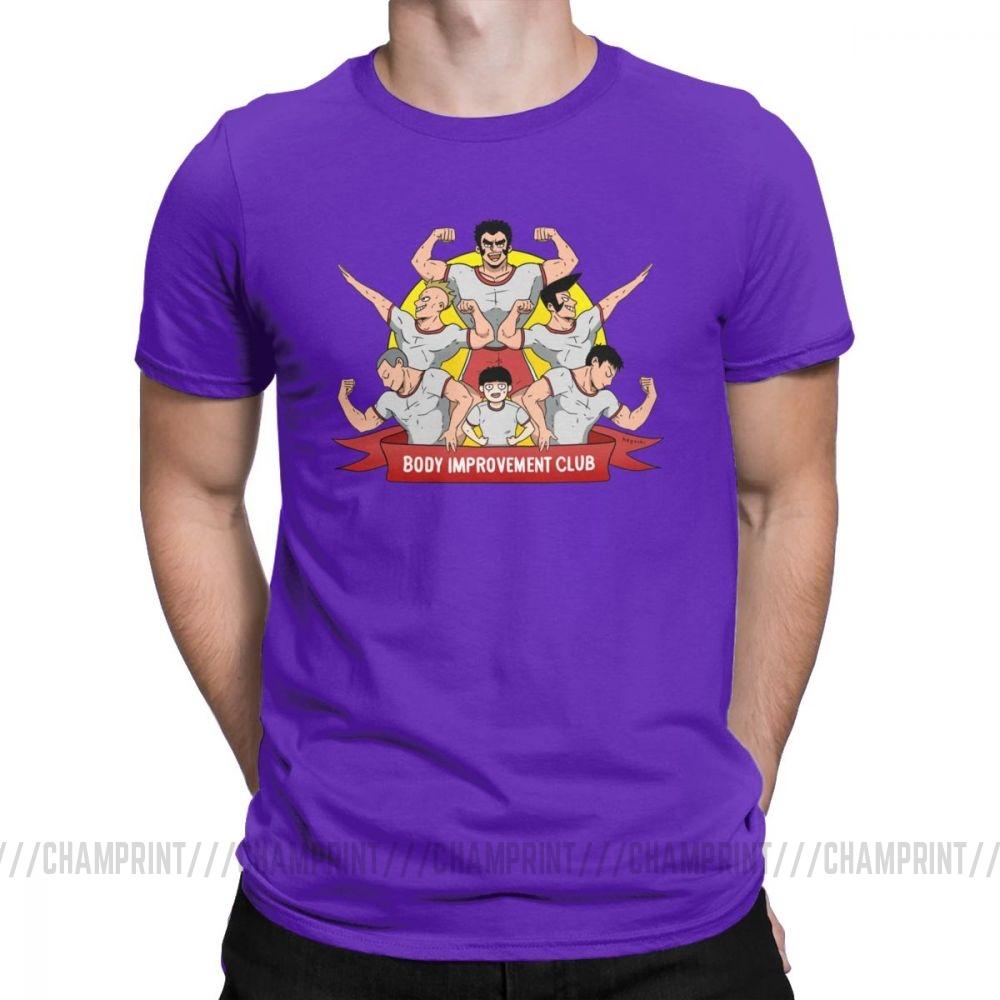 Herren S T-Shirt Mob Psycho 100 Körperverbesserungsclub Humor 100% Baumwolle T-Shirts Kurzarm