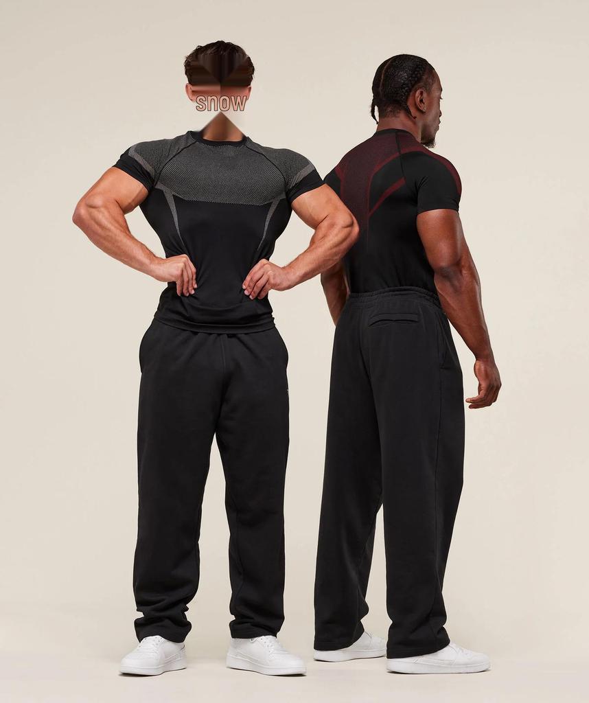 Men's Short Sleeve Gym Sports T-Shirt: Elastic, Crew Neck, Fashion Printed, Fitness Running Training Top