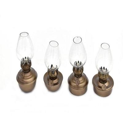 Set aus 4 Antiken Messing Tischölleuchten 12,7 cm