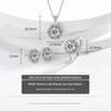 925 Sterling Silver Fashion Light Luxury Zircon Plum Blossom Shape Ring Stud Earrings Pendant Three-piece Birthday Gift