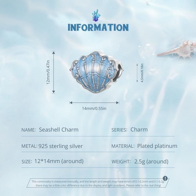 WOSTU Brelocuri din argint 925 scoici de mare margele submarine Pendan crab și alge marine se potrivesc brățară originală bijuterii DIY