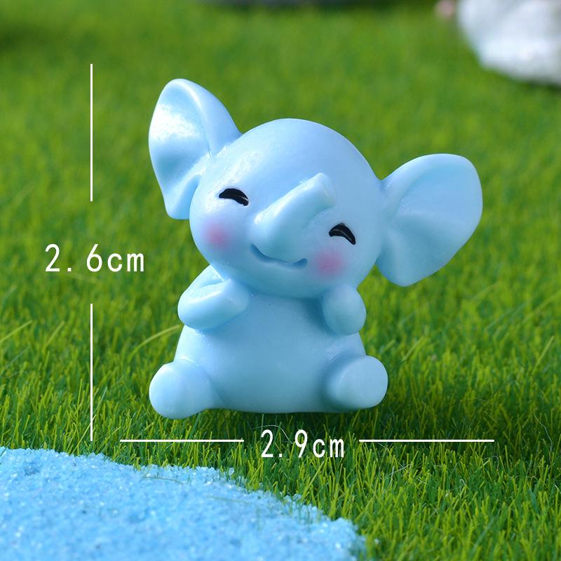 

Новый мультяшный милый синий слон, микропейзаж, украшение для рабочего стола, маленькое украшение, мини-слон, сделай сам, небольшие аксессуары