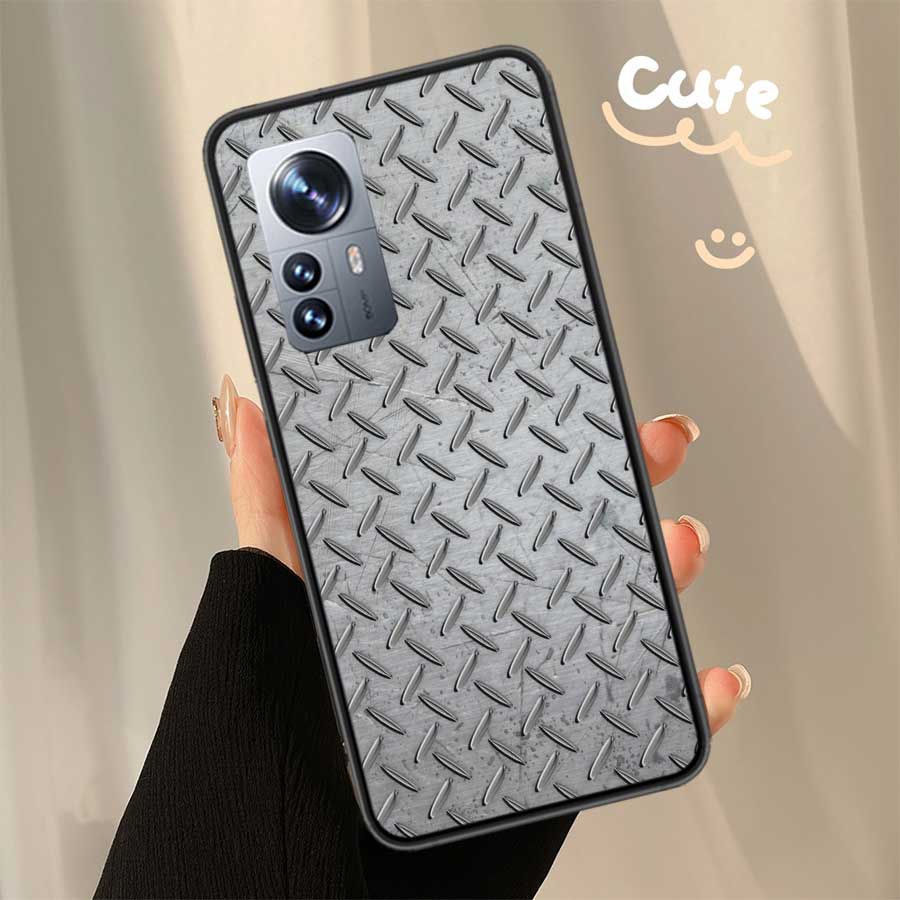 Brushed Metal Texture Steel Print Phone Case For Xiaomi Poco X7 X6 X5 X4 X3 GT NFC M4 M5 Pro 5G M3 Mi F6 F5 F4 F3 F2 F1 Capa Coq