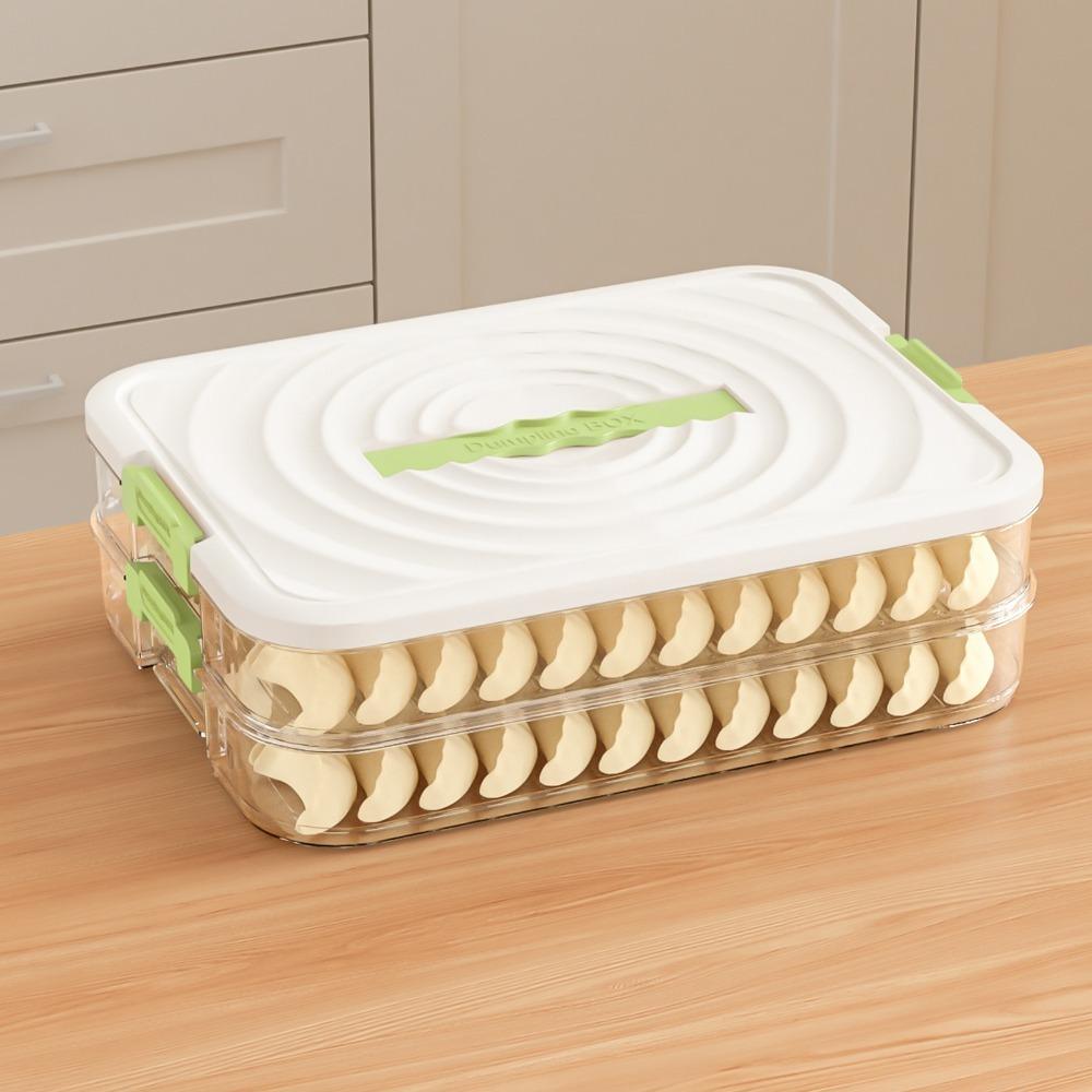 Plastic Dumpling Storage Box Sealed Multi-Layer Food Egg Frozen Box Large Capacity with Lid Food Storage Container Kitchen
