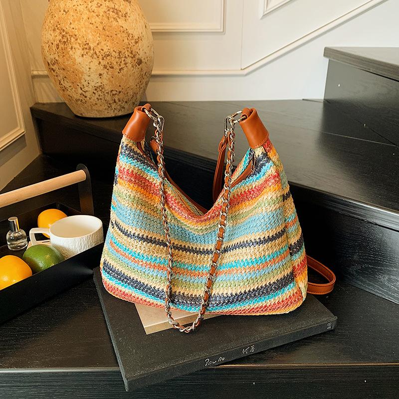 Woven Bag Women's Large-capacity New Summer Crossbody Seaside Vacation Beach Bag