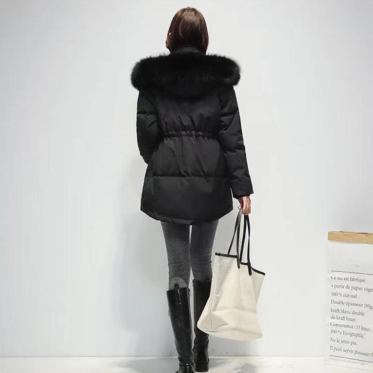 Cotton Padded Fur Parka New Big Fur Collar Down Winter Jacket Women Thick Warm Parkas Female Outerwear