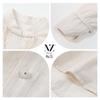 Muzi Women's Thin Stand-Up Collar Shirt