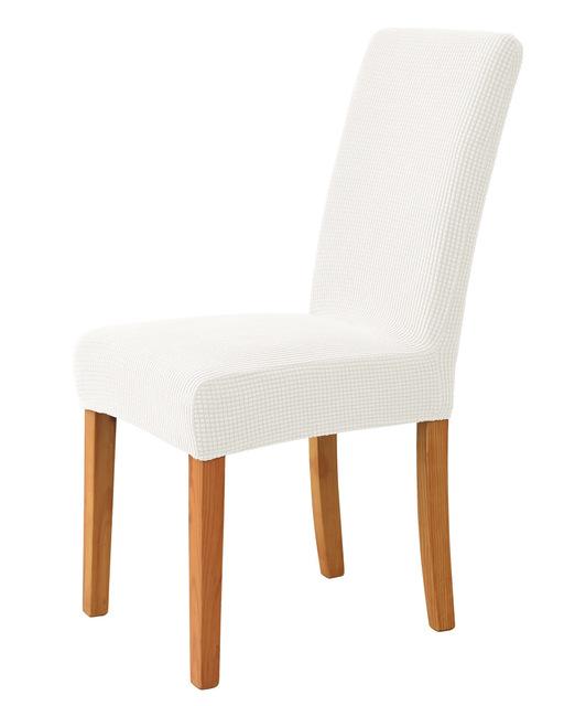 Solid Colour Chair Furniture Cover For Home Dining Room Room Hotel Banquet Wedding Stretch Spandex Chair Covers Plain Jacquard Fabric Seat Case
