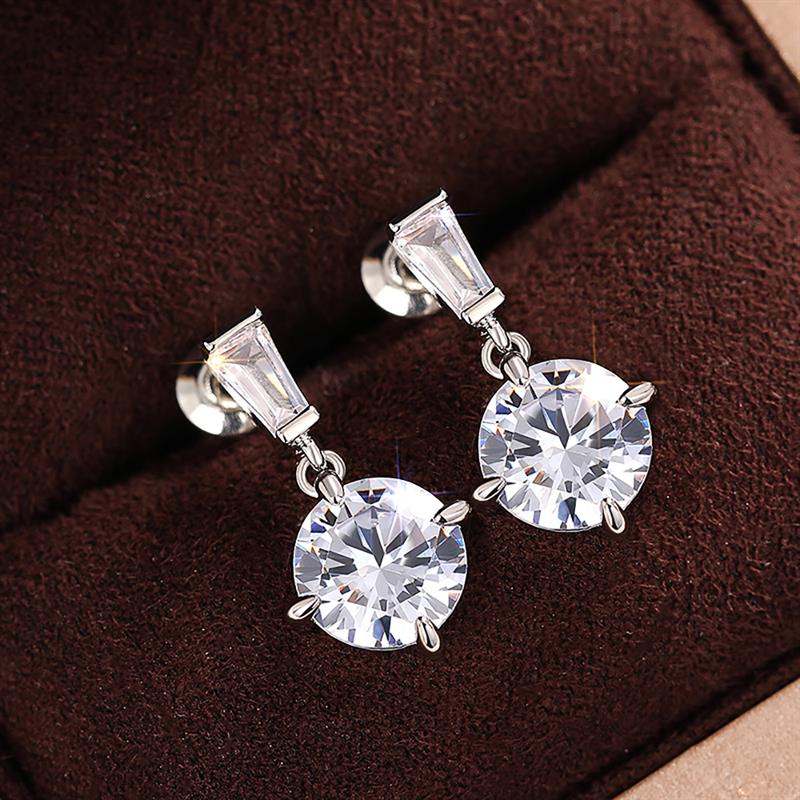 Xiaomi Huitan Fashion Women Drop Earrings Inlaid Bright Cubic Zirconia Versatile Wedding Party Silver Color Accessories Lady Jewelry