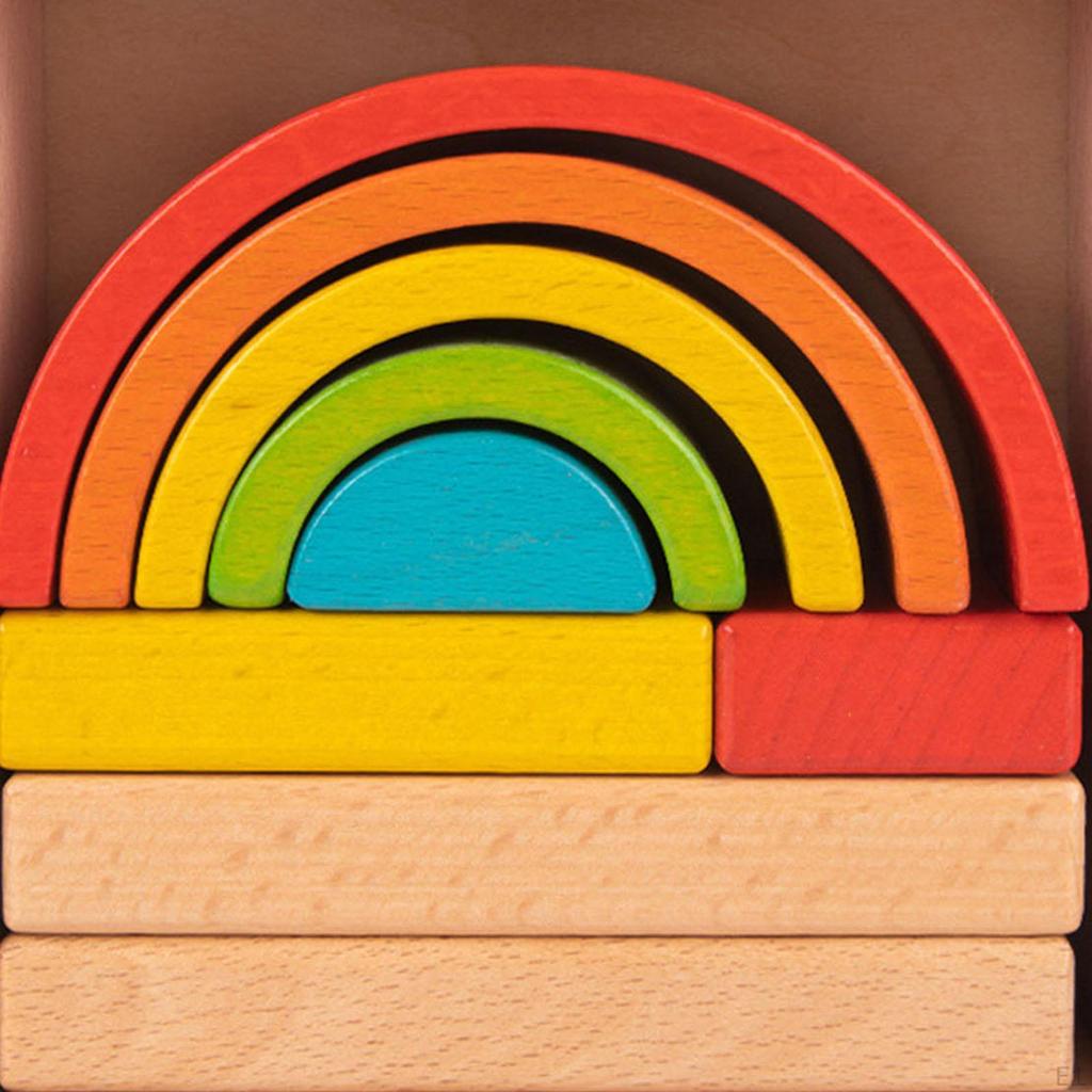 Creative Wooden Stacker Nesting Montessori Matching Geometric Fine Educational Toys