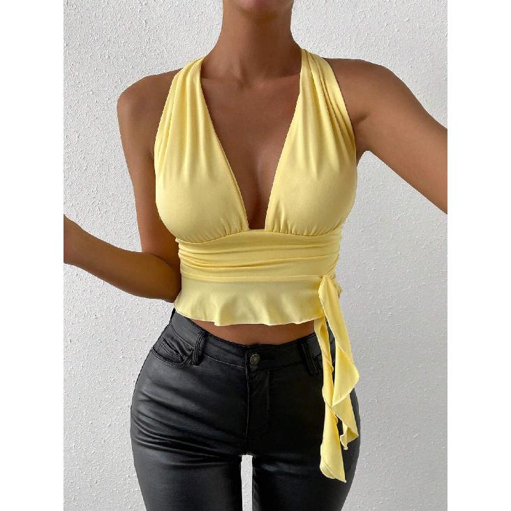 Neues Sommer Lässiges Temperament Slim Fit Sexy Weste T-Shirt Ärmellos Träger Vielseitiges Top Trägerlos Damen