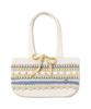 Covernat Woman Clover Heart Knit Tote Bag Ivory