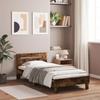 VidaXL Bed Frames with Headboard, Single Bed with Slat Base, Adult Bed, Bedroom Furniture, Smoked Oak 100x200 Cm 838530