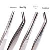 304 Stainless Steel Round Tip Tweezers with Teeth, Non-Slip, Ideal for Aquatic Plant Care and Gardening.