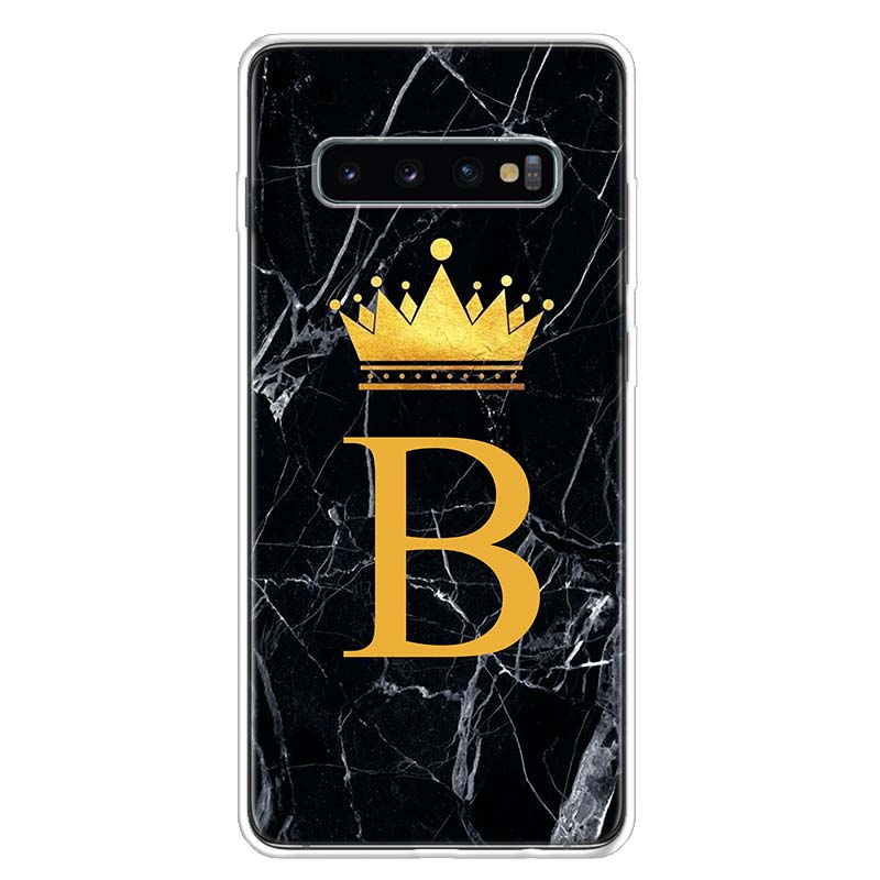 Literă Alphabet Crown AJ Husă pentru telefon pentru Samsung Galaxy S10 Plus S20 FE S21 S22 Ultra S10E S9 S8 + S7 Edge J4 Carcasă