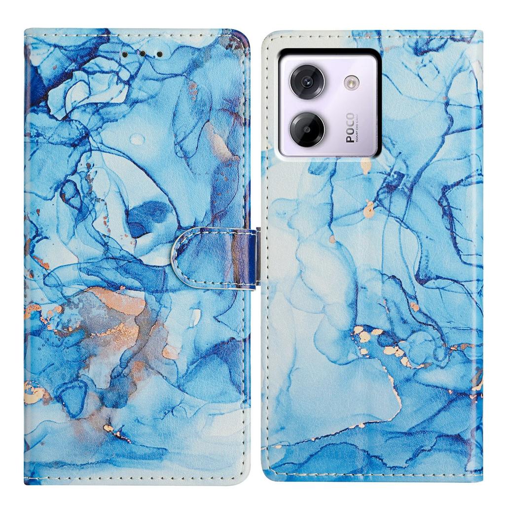 Für Xiaomi Poco M7 Pro 5G Hülle Musterdruck Brieftasche Ständer Flip Leder Handyhülle mit Riemen