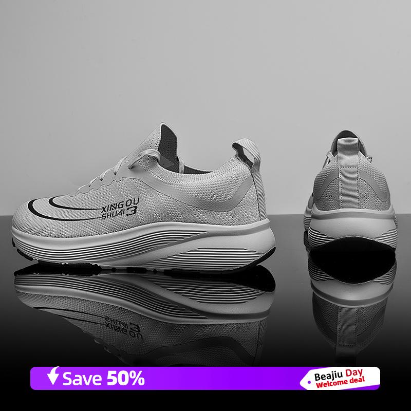 

Мужские спортивные кроссовки для бега, повседневные, марафонские, дышащие, легкие, женские, удобные, спортивные, нескользящие, для ходьбы 46 серый