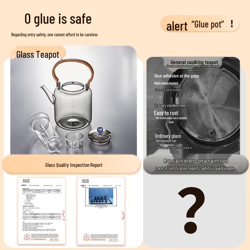 High Borosilicate Glass Integrated Teapot & Kettle with Infuser