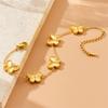 316L Stainless Steell Golden Luxury Laser Butterfly Bracelet For Women Girl New Trend Popular Hand Chain Zircon Gift