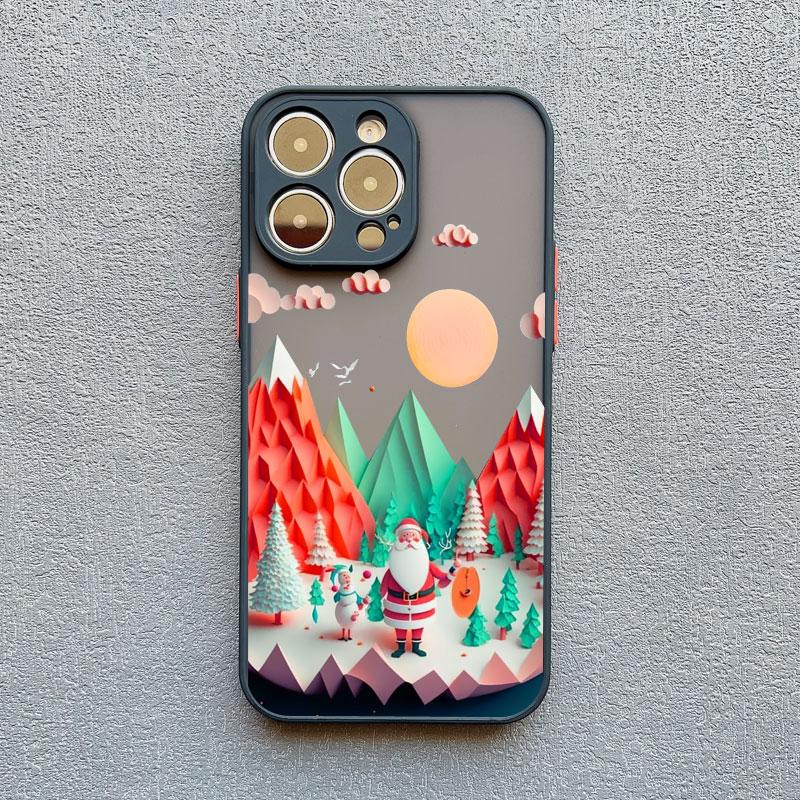 

Merry Christmas Tree Santa Claus Phone Case For iphone 15 14 13 12 11 Pro Max Mini XS XR X 8 Plus Scenery Shockproof Back Covers iphone 12 mini