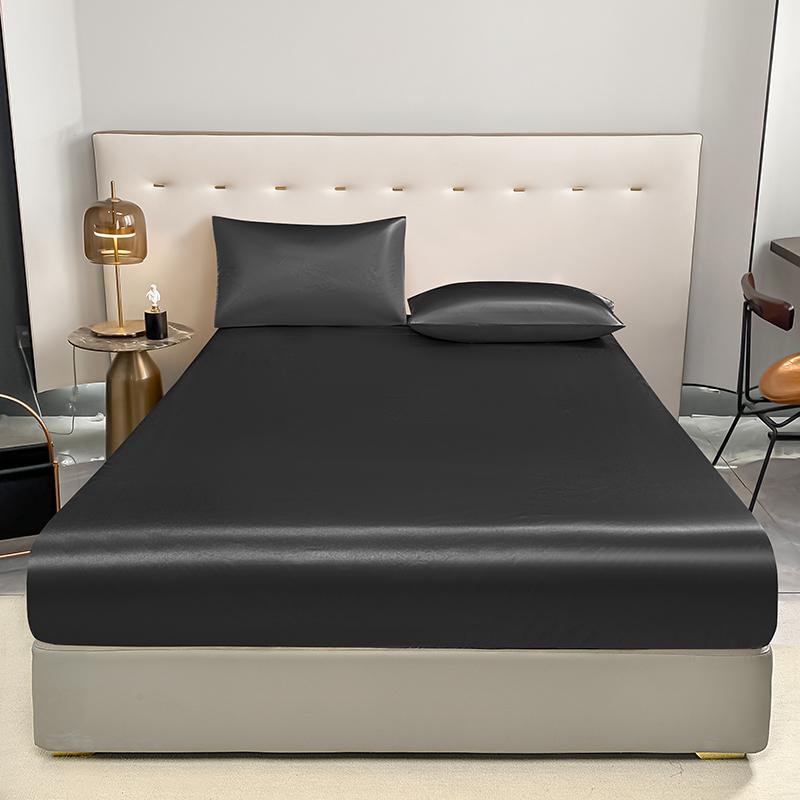 

Водонепроникне простирадло на резинці Чорне Золоте Біле Антиковзаюче Регульоване Покриття для матраца (Наволочка Потрібне Замовлення) 180x200x25cm чорний