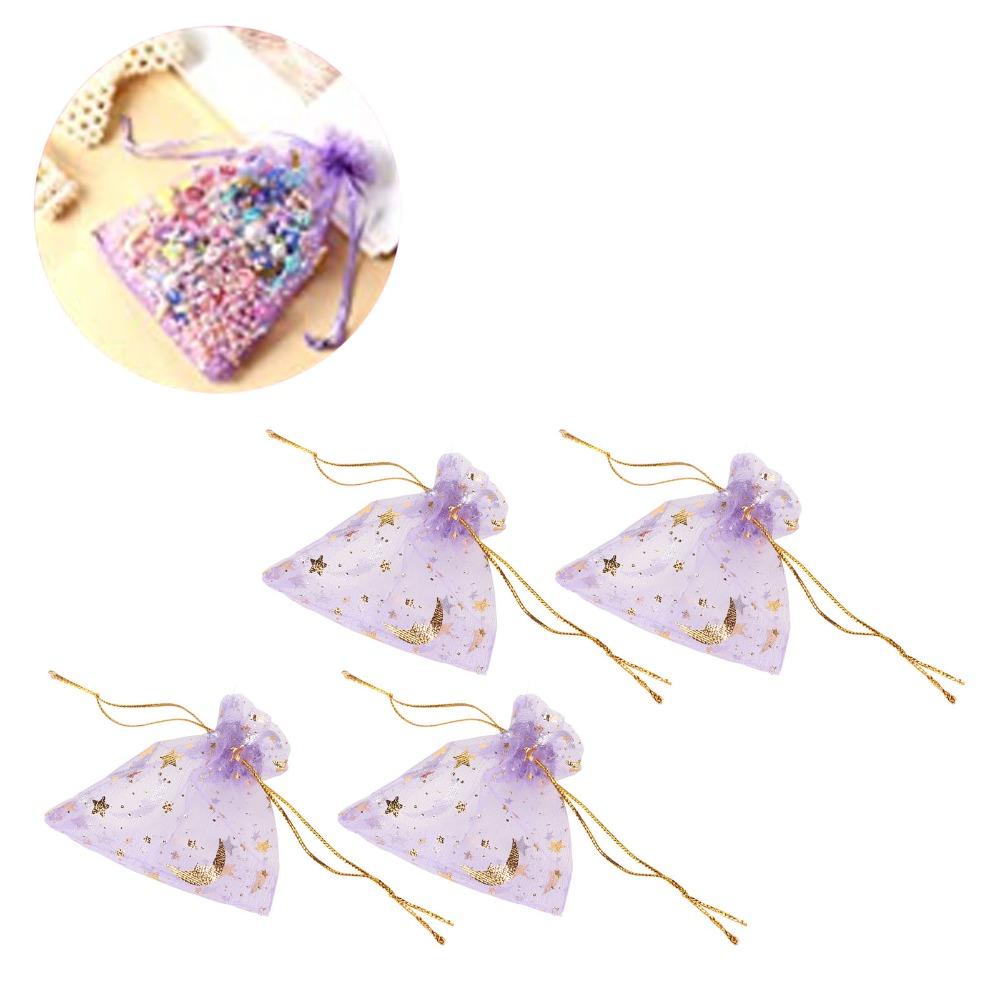 100pcs Drawstring Closure Organza Drawstring Bags Sheer Organza Jewelry Candy Bags Wedding Party