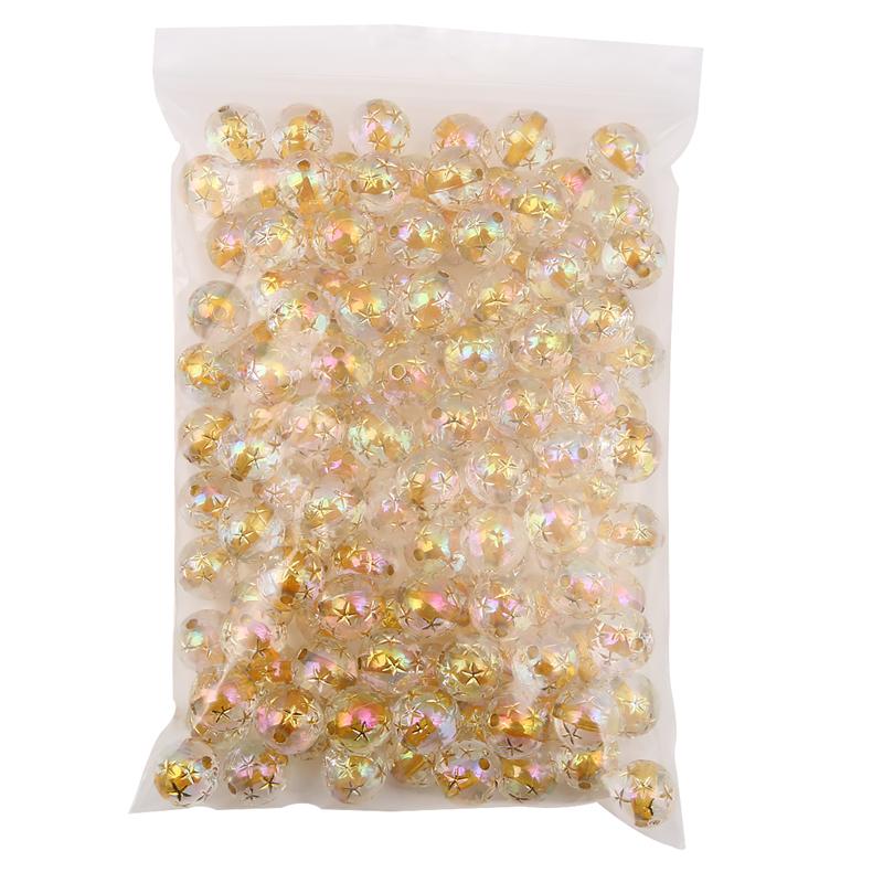 

Акрилові намистини Позолочені намистини зі зірками для виготовлення ювелірних виробів своїми руками: намисто, браслет, сережки 16mm 4pcs