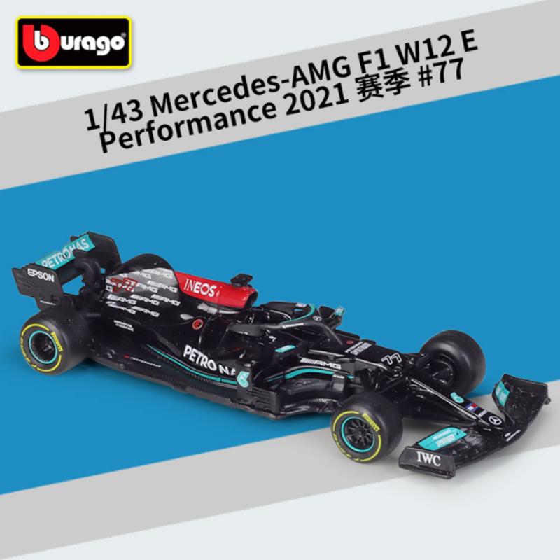QGDM1 Bburago 1:43 2022 Alfa Romeo F1 Formula Racing Team C42 #24 Guanyu Zhou #77 Valtteri Bottas Alloy Car Model Collection Kids Toys