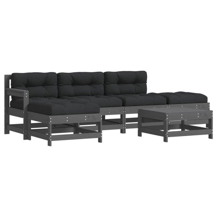 VidaXL Garden Lounge Set with Cushions 6 Pcs, Sofas with Backrest and Armrest, Furniture Set with Coffee Table Patio 3185908