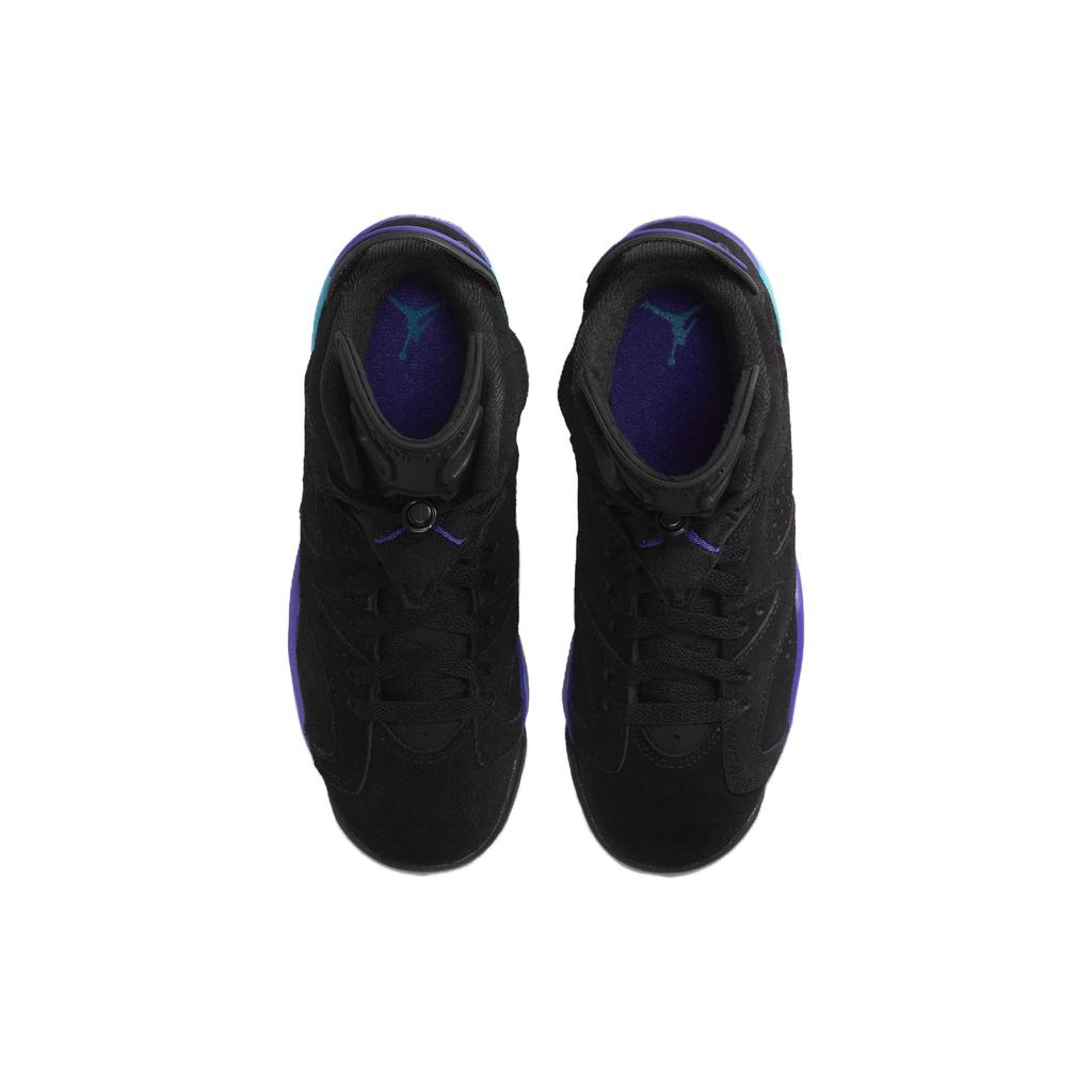 Air Jordan 6 Retro GS Aqua Kinder-Sneakers Schwarz Bright-Concord Aquatone 384665-004