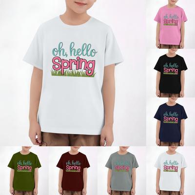 Easter Children's Neck Short Sleeve Print Top