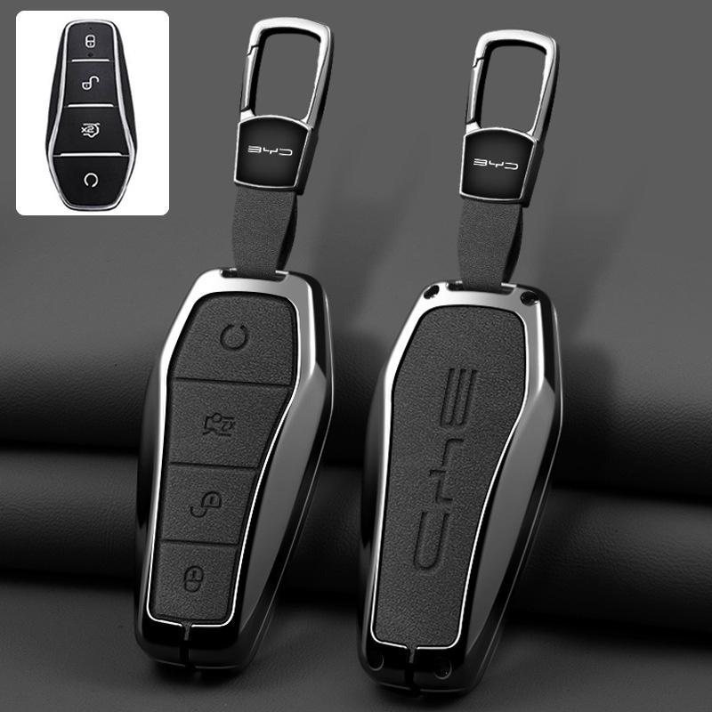 Car Zinc Alloy Key Cover Case For BYD Song Plus Atto 3 Han EV Yuan Tang DM 2018 Qin Seal Dolphin E2 Keychain Interior Accessory