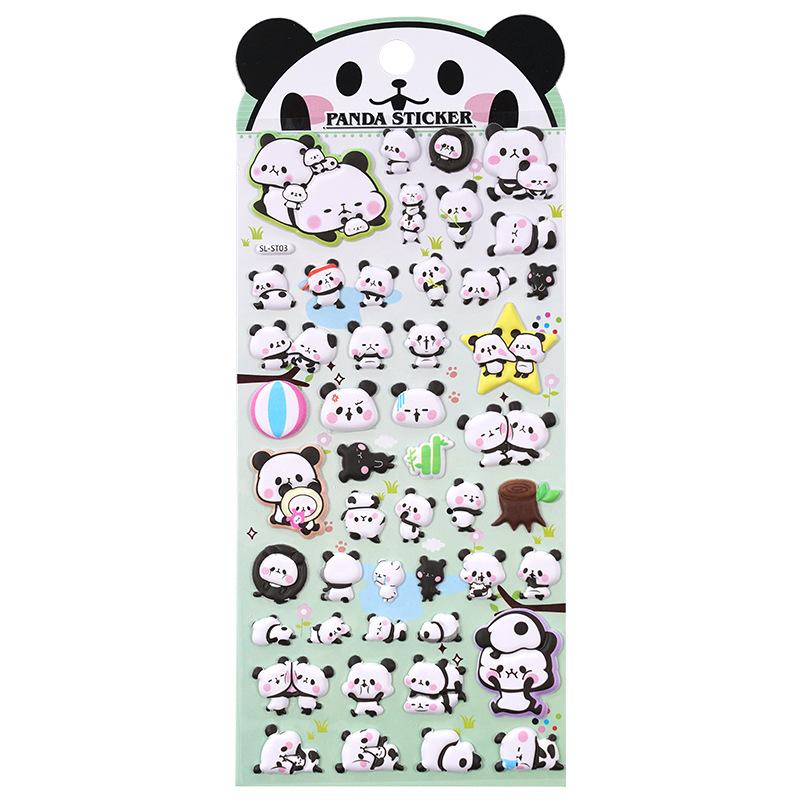 3D Cute Giant Panda 3D Animal Stickers, Children's Baby Puzzle Handmade Reward Stickers, DIY Phone Case Stickers