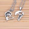 Mens Women Couple I Love You Rhinestone Heart Pendant Chain Necklace Jewelry AVE