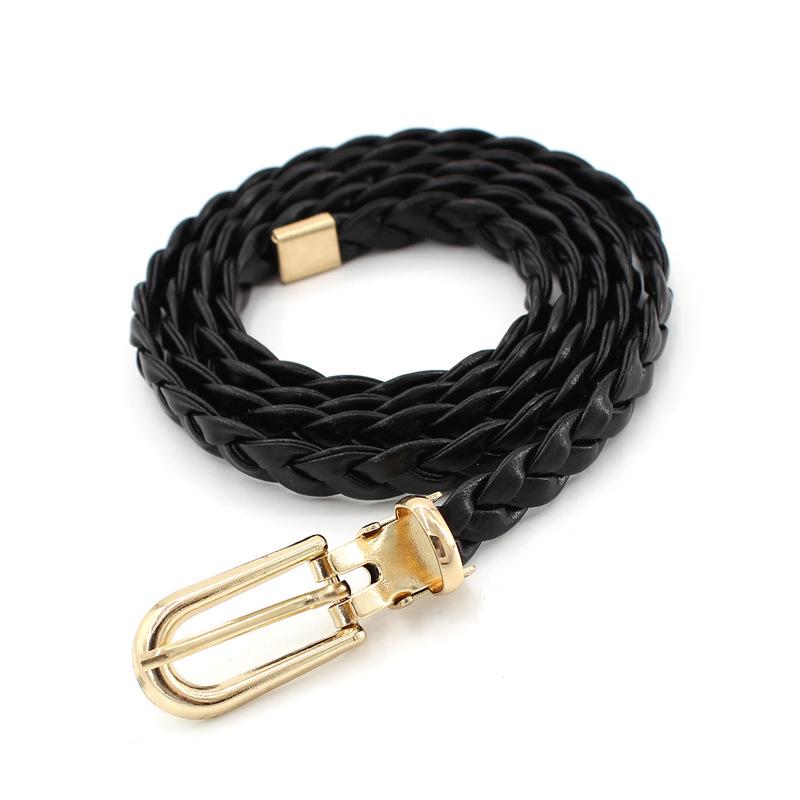 PU Gewebter Damen Dünner Gürtel Frühling Und Sommer Kleideraccessoire Gürtel Damengürtel
