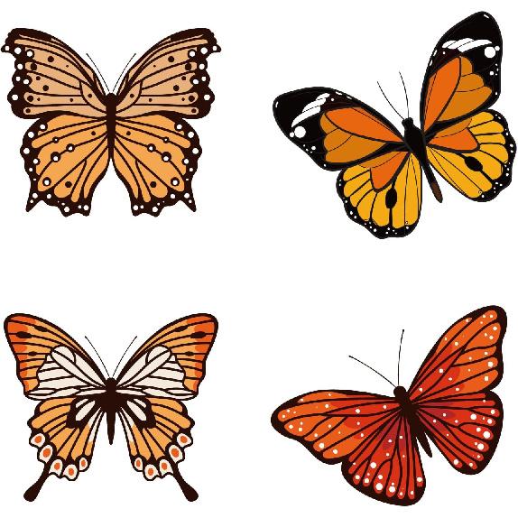GORGECRAFT 6.3x6.3 4 Styles Spring Butterfly Vinyl Window Clings Non Adhesive Reble Window Decals Stairway Sliding Glass Door Stickers Film to Butterfly