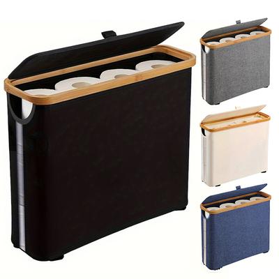 1pc Bathroom Toilet Paper Storage Basket Bathroom Organizer Oxford Cloth Foldable With Cover Tissue Holder Bathroom Accessories