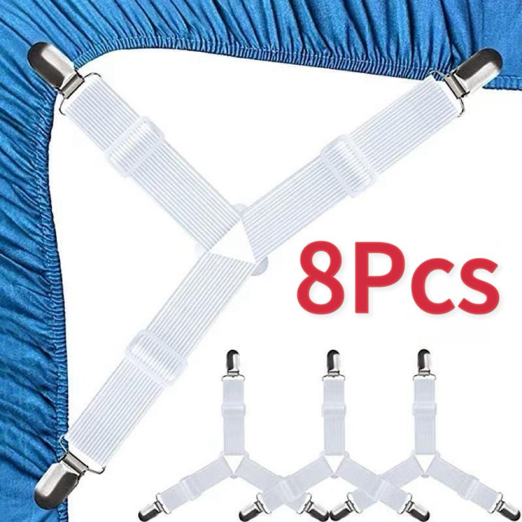 4PCS/Set Elastic Bed Sheet Grippers Adjustable Belt Fastener Clips Mattress Cover Blankets Holder Sofa Fixation Organize Gadgets