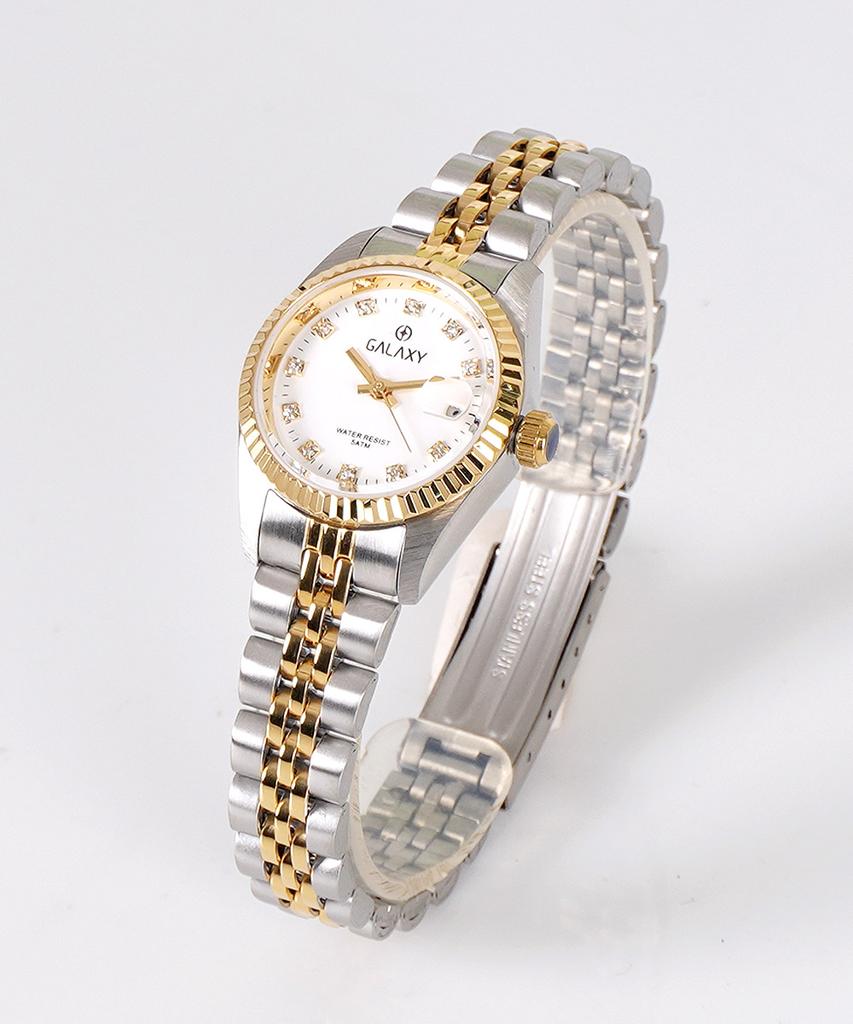 Gaelleogsi 5 Atm Couple Watch Women'S Metal Wristwatch Qt7013Fg