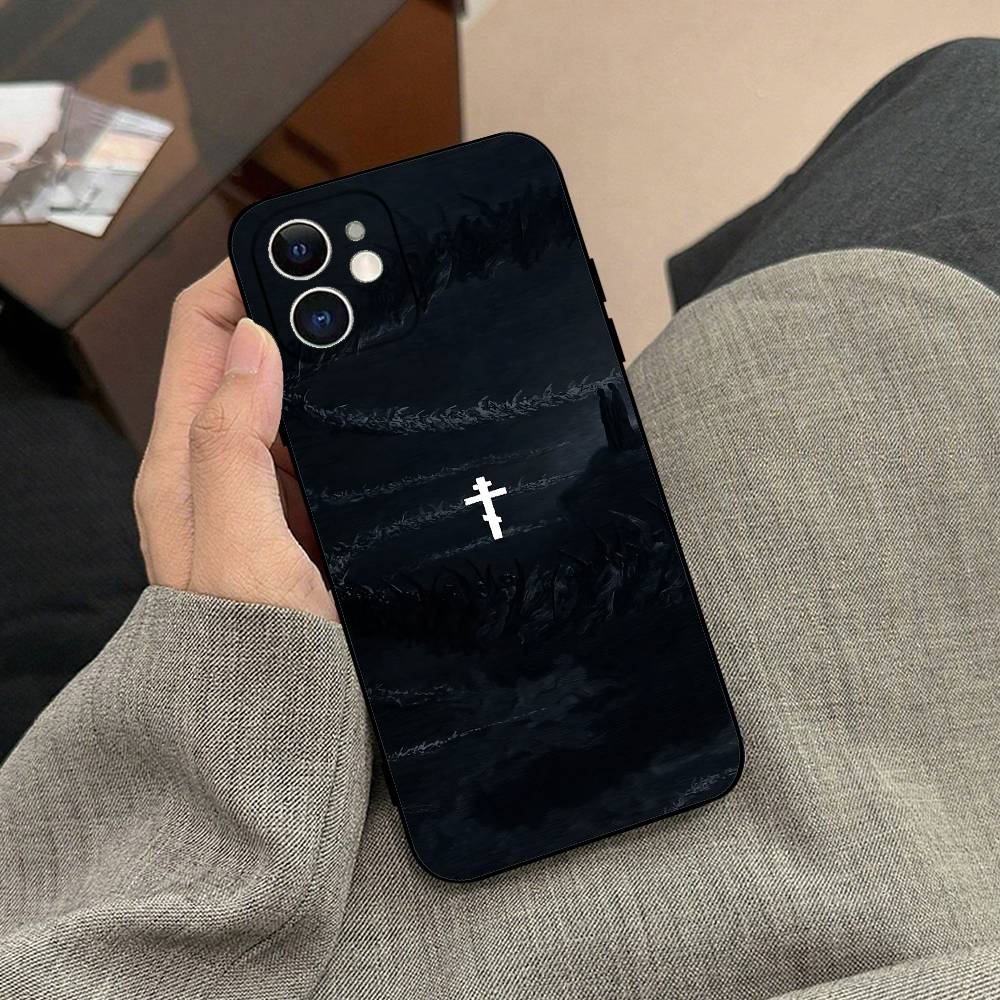 Icona Croce Ortodossa Custodia per Telefono Chiesa Custodia Nera per Telefono Per IPhone 17/16/15/13/14 Pro Max/ 11Plus/X/Xr/Xs Max 13mini