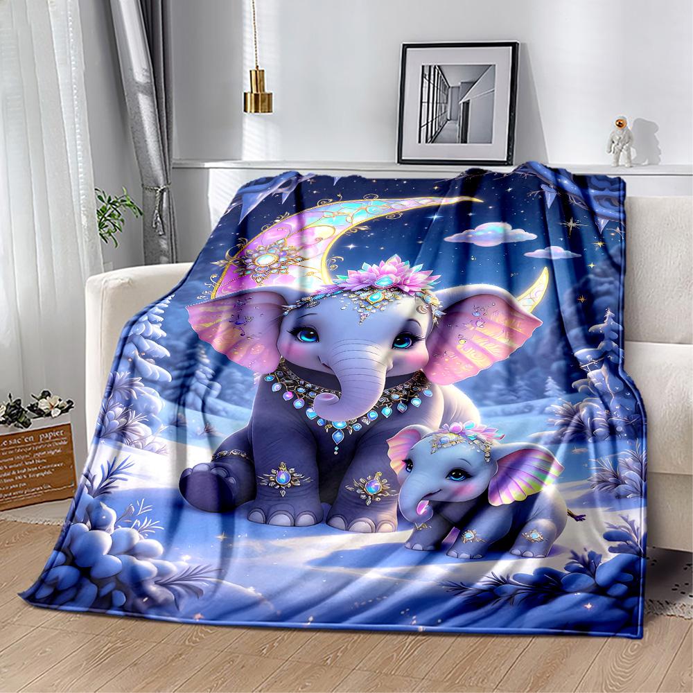 Colorful Elephant Garden Blanket Suitable for Offices, Travel, Living Rooms Also a Good Gift for Friends and Family Suitable for All Seasons.