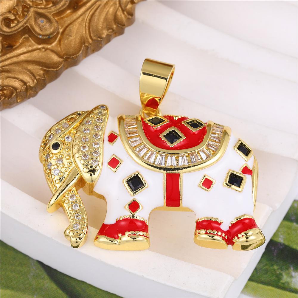 Women's Gold-Plated Bear Necklace with Zircon and Titanium Steel Clavicle Chain