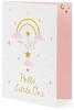 Pink Baby Shower Card with Stork Pendant 14x20