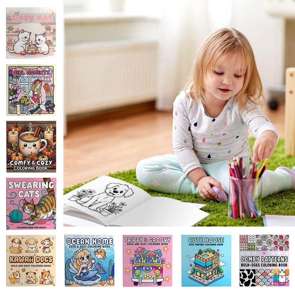 

Educational Coloring Book Stress Relief Doodles Book Graffiti Painting Book for Adults And Teens 03