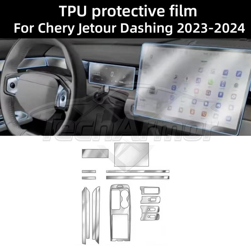 Car Interior TPU Protector Anti-scratch Film For Jetour Dashing 2024 Protective Transparent Anti-tear Stickers Accessories