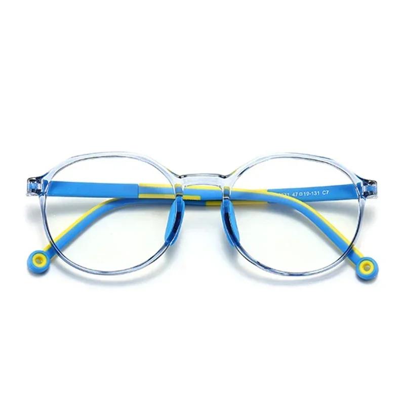 Anti Blue Light Glasses for Kids TR90 Round Optical Medical Glasses Frames Children Computer Eyeglasses