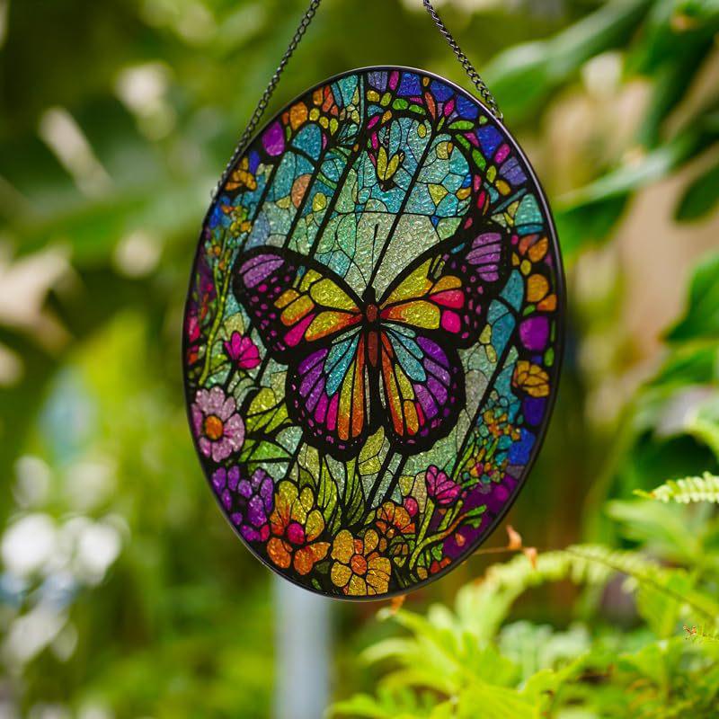 Colorful Glass Wall Hanging Ornament - Artistic Window Decoration