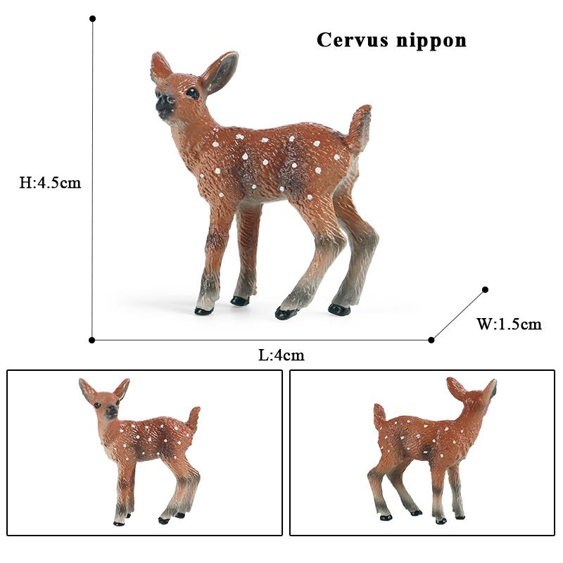 Oenux Forest Deer Animals Simulation Wild White-Tailed Elk Action Figures Moose Figurines Model Decoration Toy Kids Xmas Gift