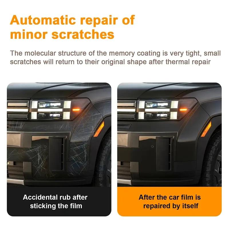 For Hyundai Santa FE 2024 2025 Headlight Rearview B Pillars Film TPU Anti-scratch Protection Film Pre-cut Clear PPF Resistant